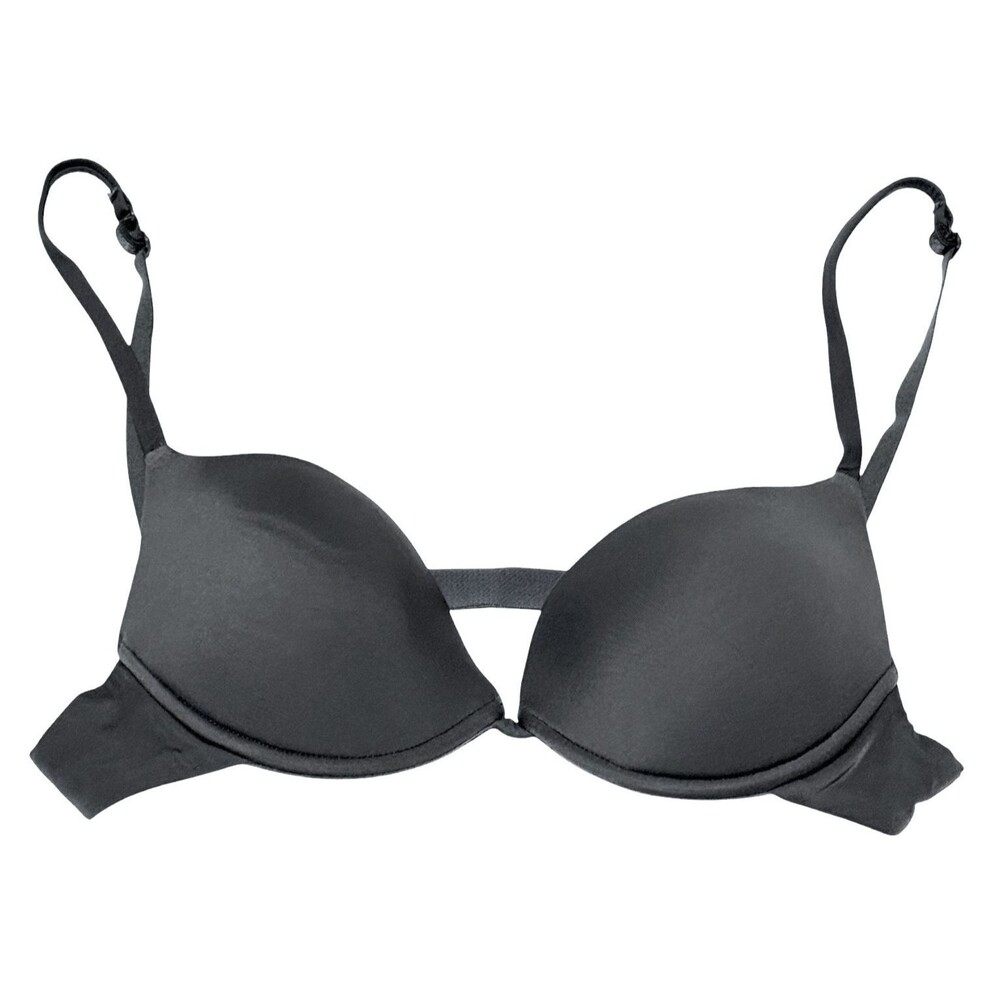 Intimissimi Plunge Push Up Bra Underwire Microfiber Italian Lingerie Gray 32B